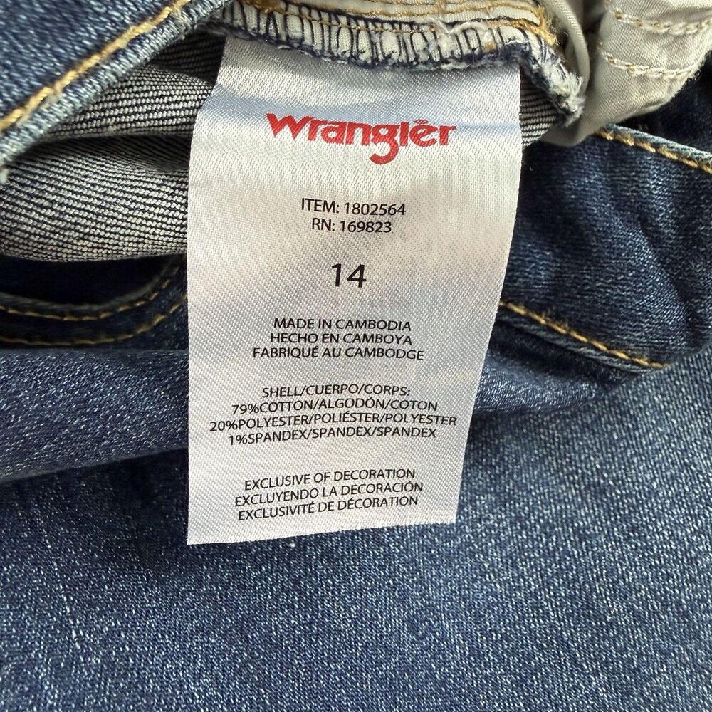 Wrangler High Rise Bootcut Jeans Womens Stretch Dark Wash Blue Size 14 32x27 NEW - Picture 8 of 14